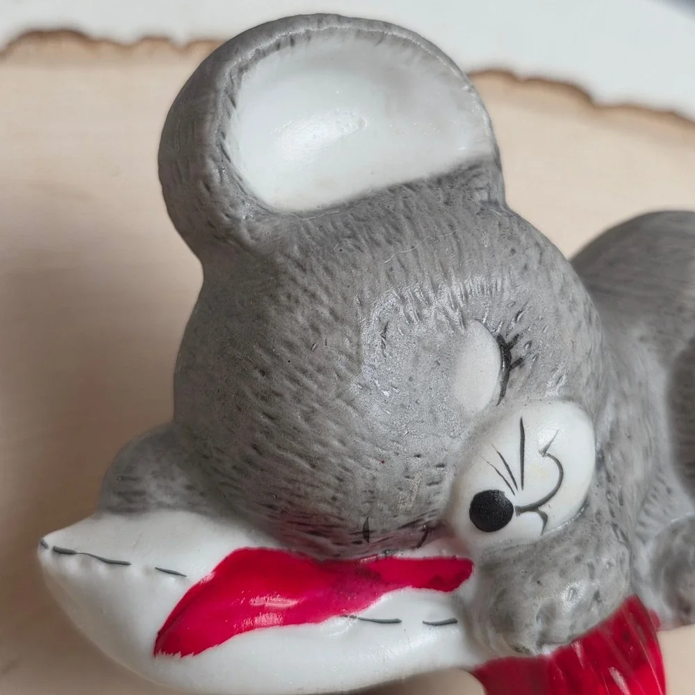 Vintage‎ 1987 House of Lloyd Sleeping Mouse Ceramic Christmas Stocking Holder